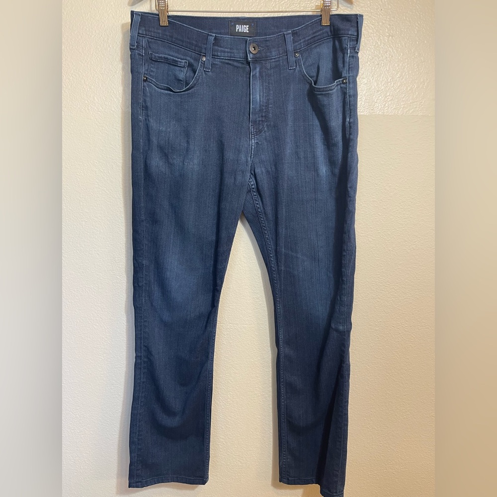 PAIGE federal Men's Dark Blue Straight Jeans 34x29